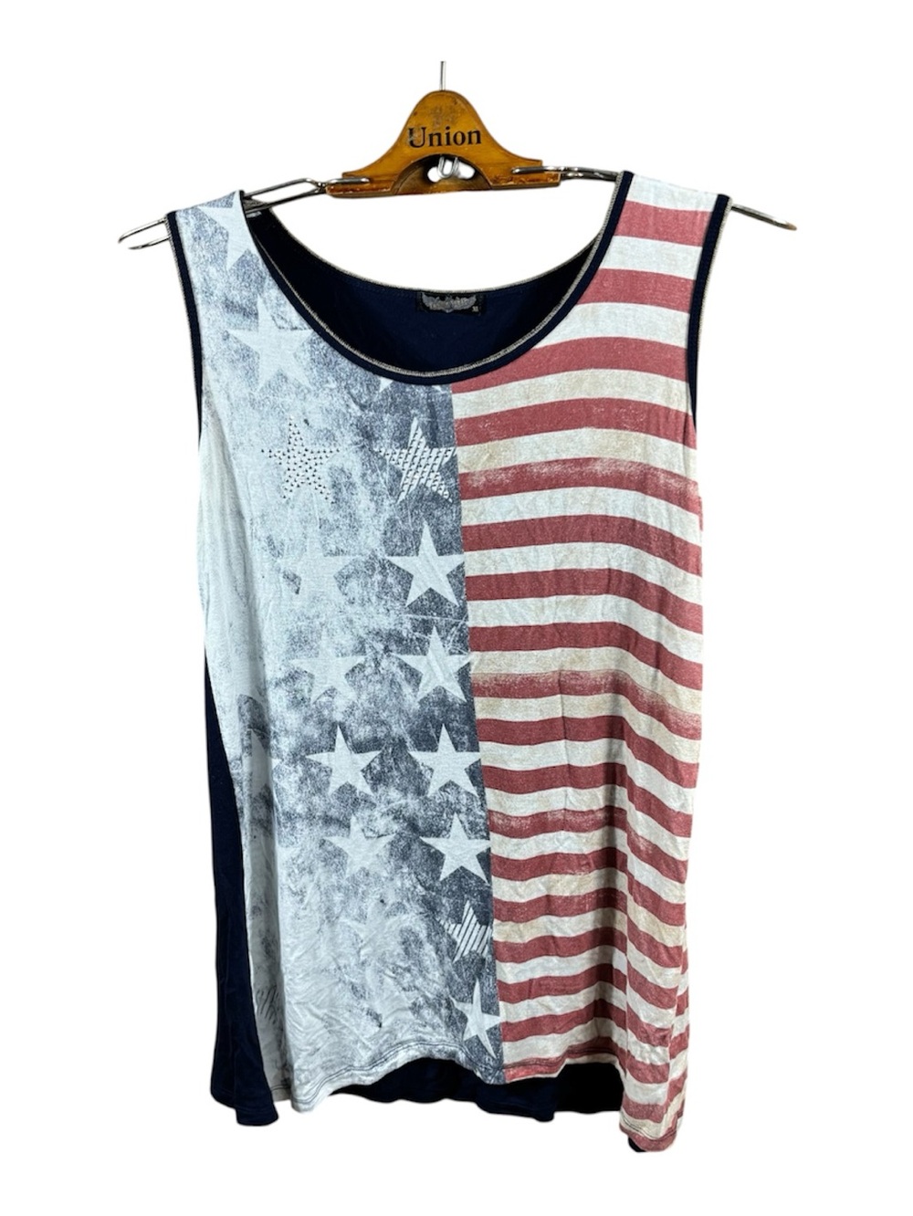 Vanilla Sugar Unitedly States Flag Women’s Graphic Tank Top  T-Shirt Size XL
